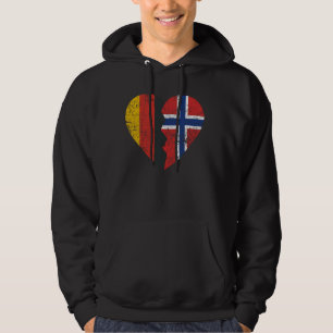 Sudadera Corazón de la bandera de Alemania Noruega Bandera 