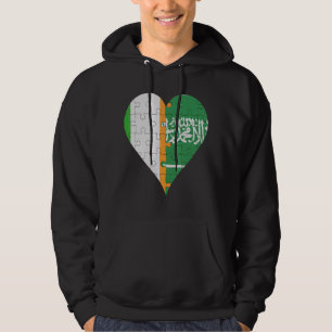 Sudadera Corazón de la bandera de Arabia Saudita en Irlanda