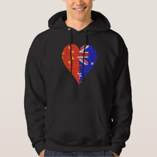 Sudadera Corazón de la bandera de Australia china