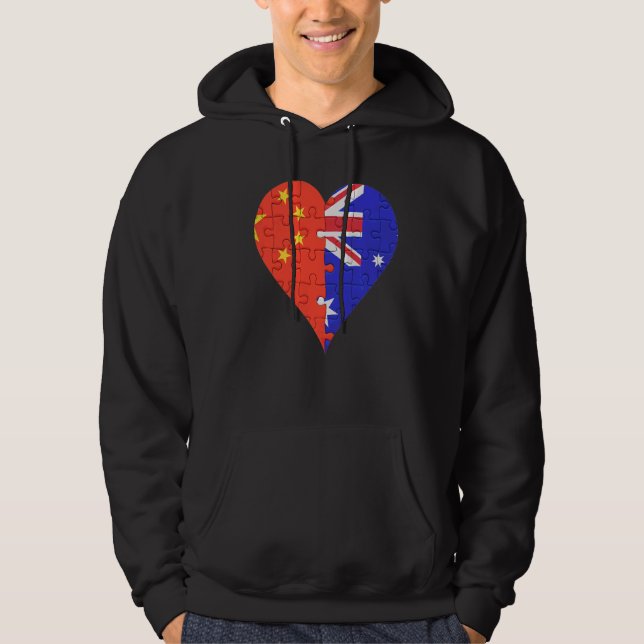 Sudadera Corazón de la bandera de Australia china (Anverso)