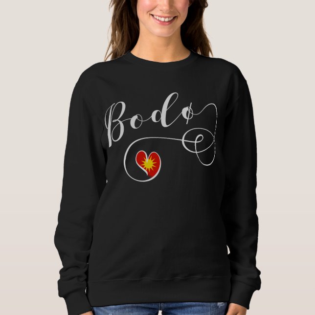 Sudadera Corazón de la Bandera de Bodø, Noruega, Bodö (Anverso)