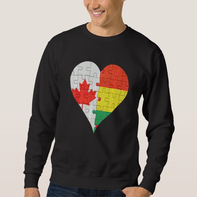 Sudadera Corazón de la bandera de Bolivia de Canadá (Anverso)