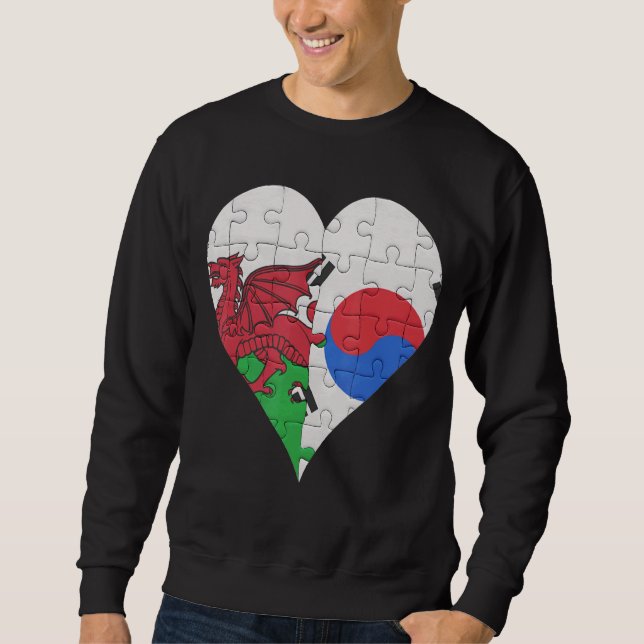 Sudadera Corazón de la bandera de Corea del Sur (Anverso)