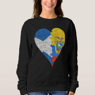 Sudadera Corazón de la bandera de Ecuador en Escocia