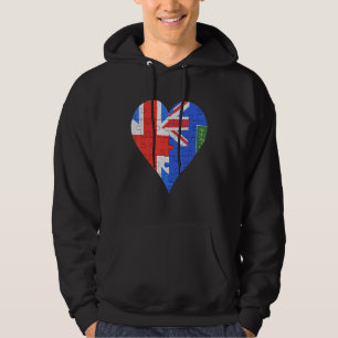 Sudadera Corazón de la bandera de las Islas Vírgenes Britán
