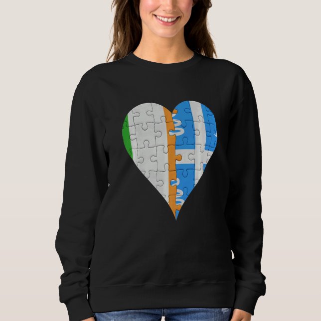 Sudadera Corazón de la bandera de Martiniquais de Irlanda (Anverso)