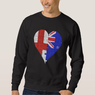 Sudadera Corazón de la bandera de Nueva Zelanda inglesa