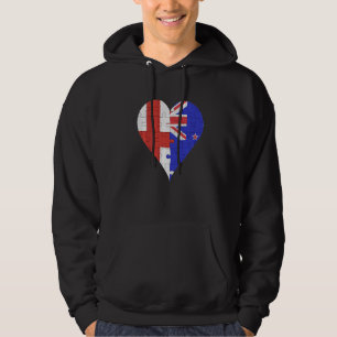Sudadera Corazón de la bandera de Nueva Zelanda inglesa