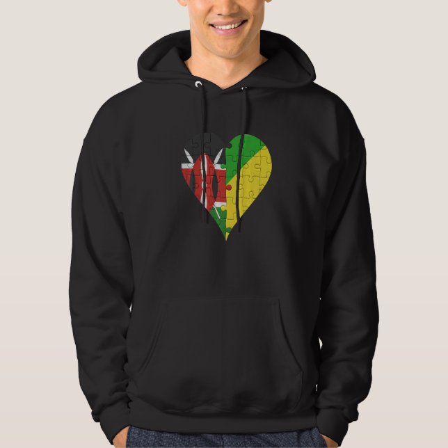 Sudadera Corazón de la bandera del Congreso de Kenia (Anverso)