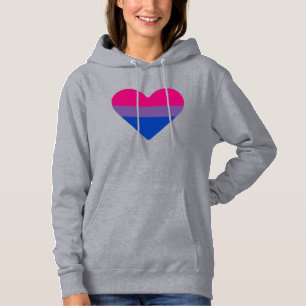Sudadera Corazón de la Bandera del Orgullo Bisexual