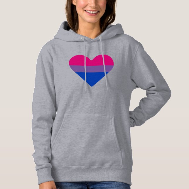 Sudadera Corazón de la Bandera del Orgullo Bisexual (Anverso)