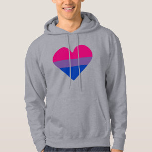Sudadera Corazón de la Bandera del Orgullo Bisexual