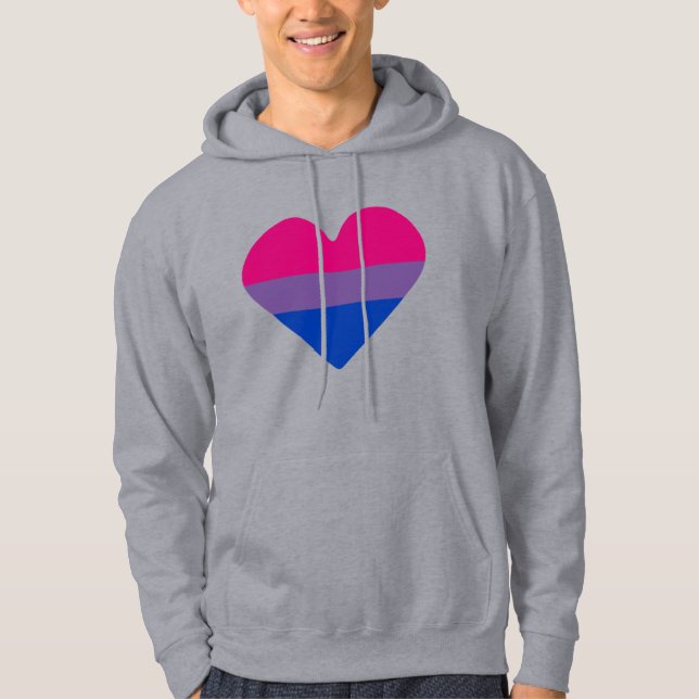 Sudadera Corazón de la Bandera del Orgullo Bisexual (Anverso)