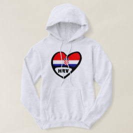 Sudadera Corazón de la bandera del país de Croacia Hrvatska
