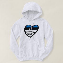 Sudadera Corazón de la bandera del país de Estonia, EST