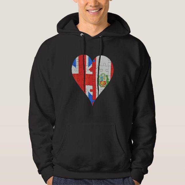 Sudadera Corazón de la bandera del Perú británico (Anverso)