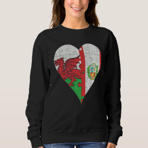 Sudadera Corazón de la bandera del Perú galés