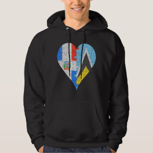 Sudadera Corazón de la Bandera Dominicana Santa Lucía