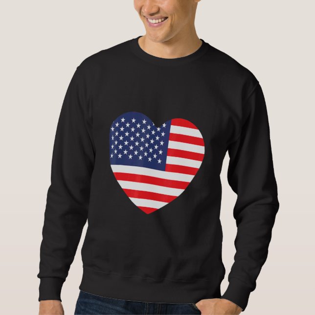 Sudadera Corazón de la bandera estadounidense (Anverso)