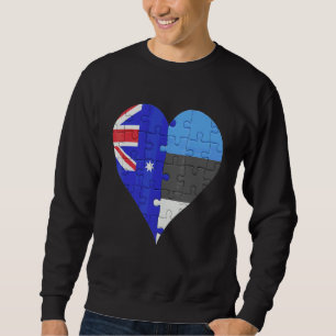 Sudadera Corazón de la bandera estonia australiana