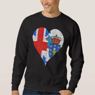 Sudadera Corazón de la bandera gallega británica
