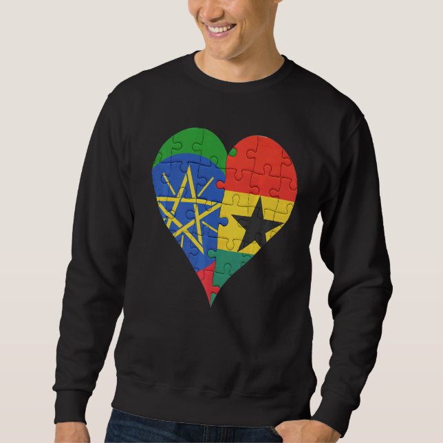 Sudadera Corazón de la bandera ghanesa etíope (Anverso)
