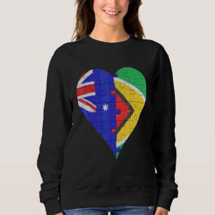 Sudadera Corazón de la bandera guyanesa australiana