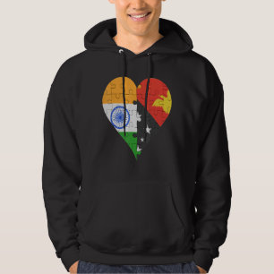 Sudadera Corazón de la bandera india de Papúa Nueva Guinea