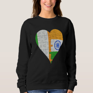 Sudadera Corazón de la bandera india irlandesa