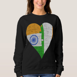 Sudadera Corazón de la bandera india irlandesa