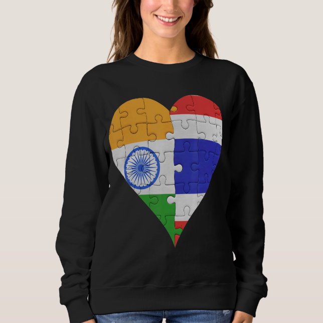 Sudadera Corazón de la bandera india tailandesa (Anverso)
