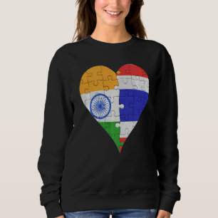 Sudadera Corazón de la bandera india tailandesa