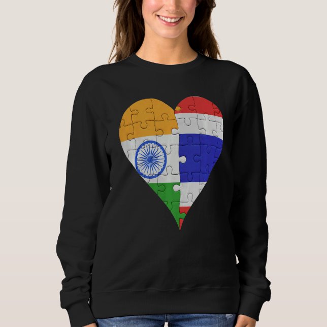 Sudadera Corazón de la bandera india tailandesa (Anverso)