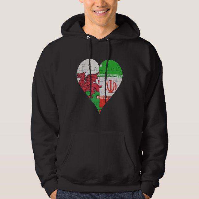 Sudadera Corazón de la bandera iraní galesa (Anverso)