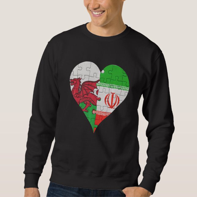 Sudadera Corazón de la bandera iraní galesa (Anverso)