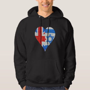 Sudadera Corazón de la bandera israelí británica
