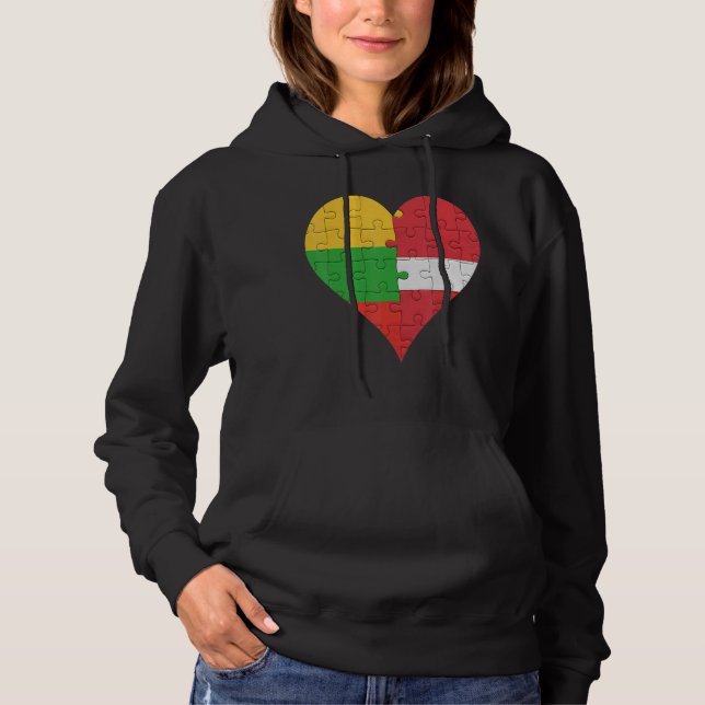 Sudadera Corazón de la bandera letona lituana (Anverso)