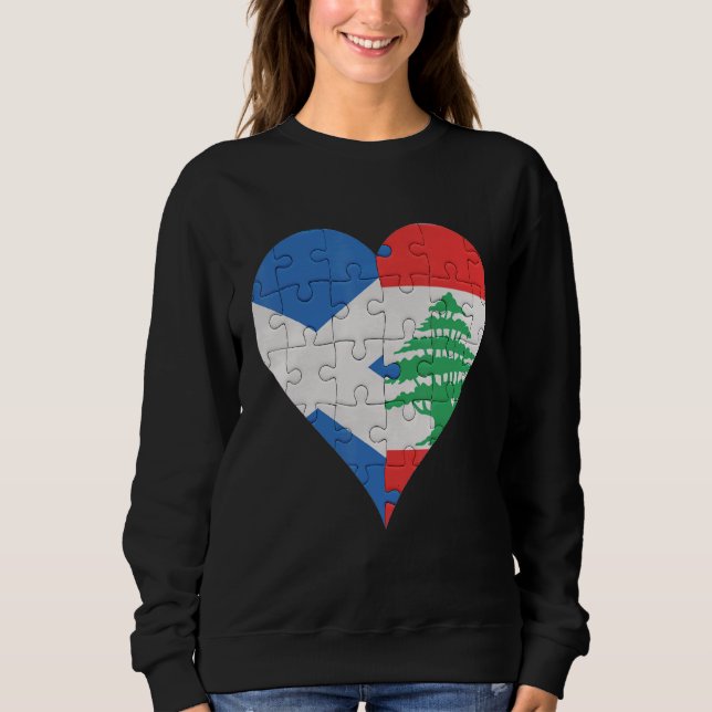 Sudadera Corazón de la bandera libanesa escocesa (Anverso)