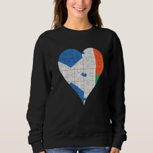 Sudadera Corazón de la bandera malgache de Escocia