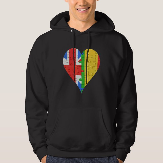 Sudadera Corazón de la bandera maliense británica (Anverso)