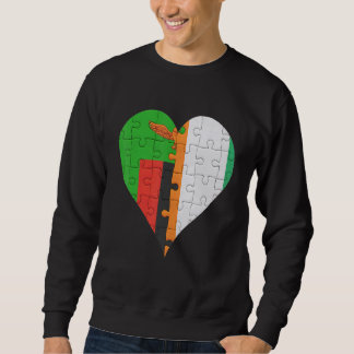 Sudadera Corazón de la bandera marfileña zambiana