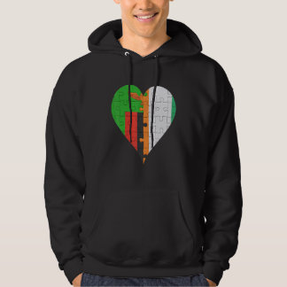 Sudadera Corazón de la bandera marfileña zambiana