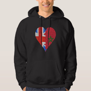Sudadera Corazón de la bandera marroquí británica