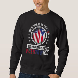 Sudadera Corazón de la bandera norteamericana puertorriqueñ