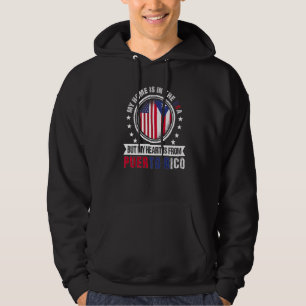 Sudadera Corazón de la bandera norteamericana puertorriqueñ