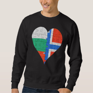 Sudadera Corazón de la bandera noruega búlgara