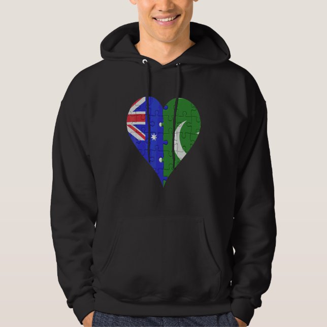 Sudadera Corazón de la bandera paquistaní australiana (Anverso)