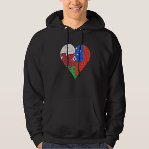 Sudadera Corazón de la bandera samoana galesa