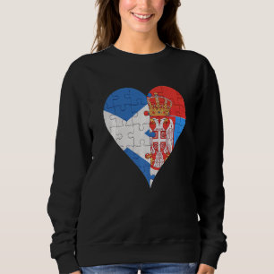 Sudadera Corazón de la bandera serbia escocesa