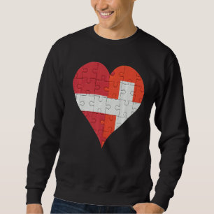 Sudadera Corazón de la Bandera Suiza de Letonia